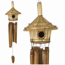 Woodstock Chimes Thatched Roof Birdhouse Bamboo Chime, C707