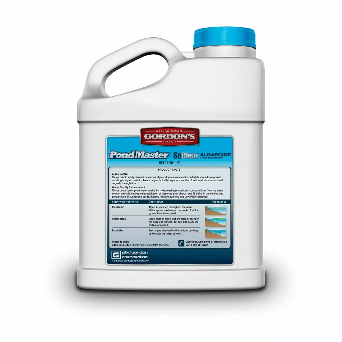 Gordon's PondMaster SeClear Algaecide & Water Quality Enhancer, 3251072, 1 Gallon 4 Gordon's PondMaster SeClear Algaecide & Water Quality Enhancer, 3251072, 1 Gallon - Image 2