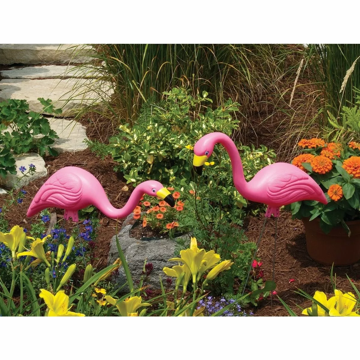 Bloem Flamingo Garden Yard Statue, Pink, 2-Pack, G2, 25 IN 4 Bloem Flamingo Garden Yard Statue, Pink, 2-Pack, G2, 25 IN - Image 2