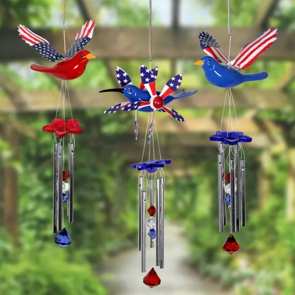 Exhart Patriotic WindyWings Wind Chimes, 7 IN, Red, White and Blue, 40113 3 Exhart Patriotic WindyWings Wind Chimes, 7 IN, Red, White and Blue, 40113