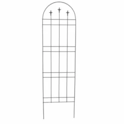 Panacea Garden Arch With Finials Style Steel Trellis, 72 IN, 89634, Black