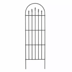 Panacea French Arch Trellis with Finials, 80 IN, 89643, Black