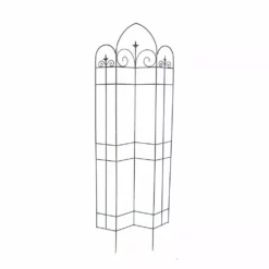 Panacea Trellis Offset Spires with Finials, 72 IN, 89675, Black