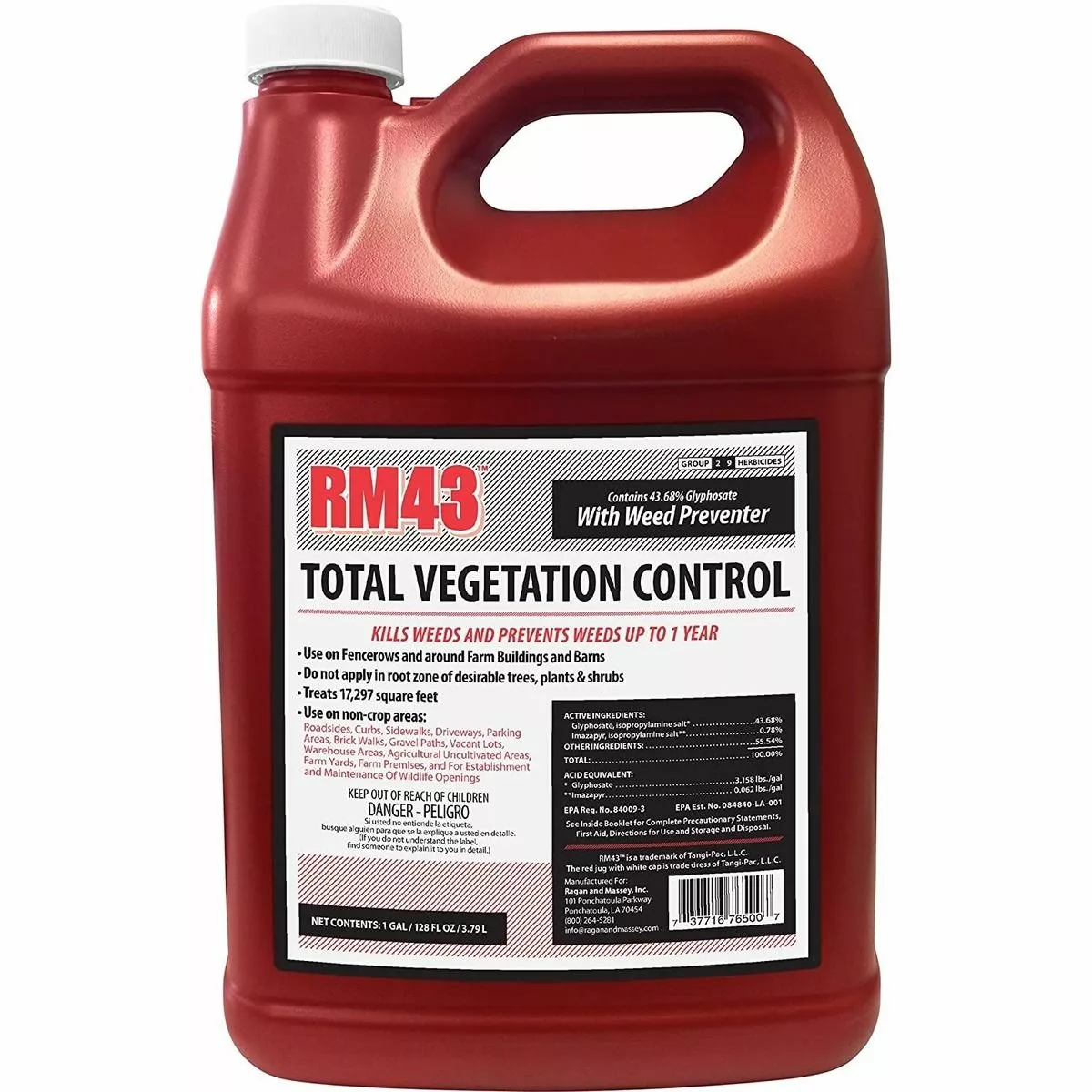 Rm43 43% Glyphosate Plus Weed Preventer Total Vegetation Control, 76500, 1 Gallon 3 Rm43 43% Glyphosate Plus Weed Preventer Total Vegetation Control, 76500, 1 Gallon