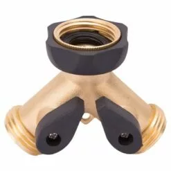 Landscapers Select Brass "Y" Connector With Shut-Off, GB9105A3L