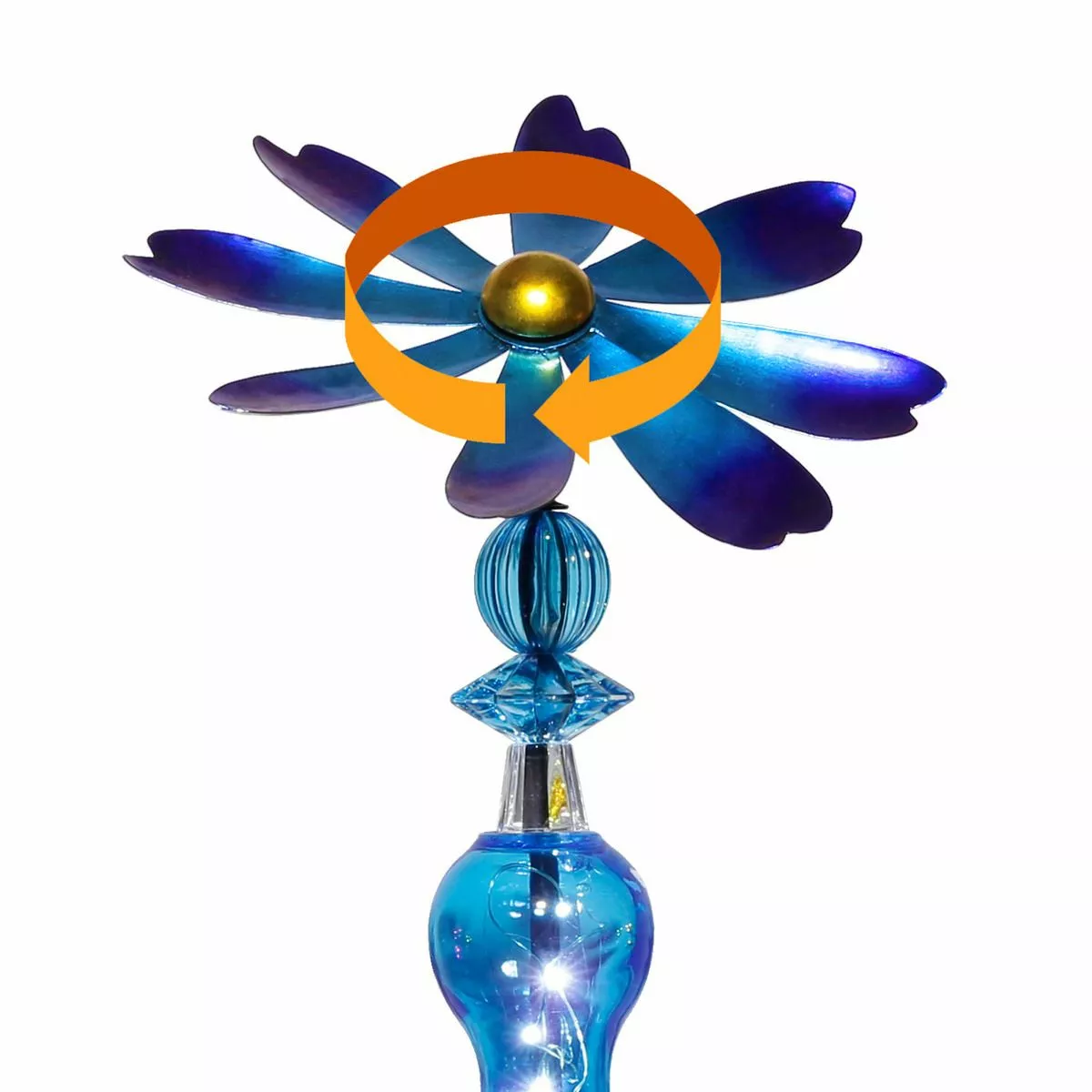 Alpine Solar Bejeweled Spinning Floral Stake, Assorted Colors, LJJ1120A 5 Alpine Solar Bejeweled Spinning Floral Stake, Assorted Colors, LJJ1120A - Image 3