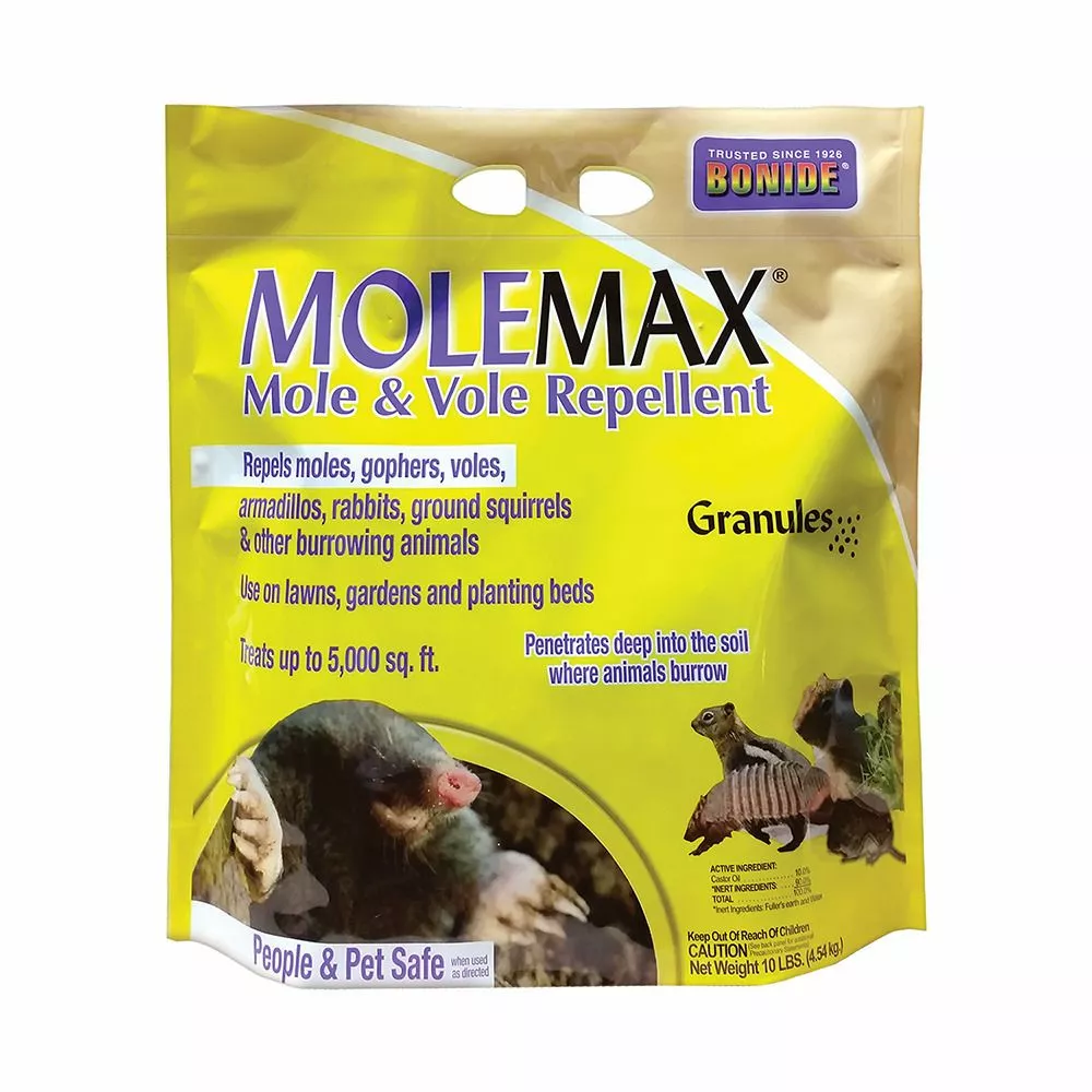 BONIDE MOLEMAX® Mole & Vole Repellent Granules, 10 lbs 3 BONIDE MOLEMAX® Mole & Vole Repellent Granules, 10 lbs